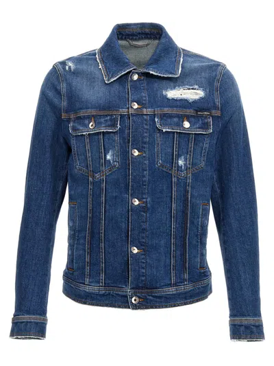 DOLCE & GABBANA DOLCE & GABBANA DENIM JACKET WITH USED EFFECT