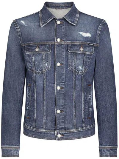 DOLCE & GABBANA DOLCE & GABBANA DENIM JACKET WITH USED EFFECT