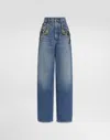 Dolce & Gabbana Crystal-embellished Jeans In Blue