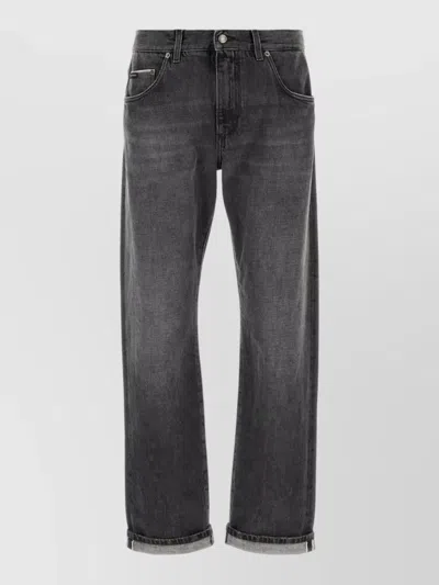 Dolce & Gabbana Denim Jeans Faded Wash Five Pocket Design In Gray