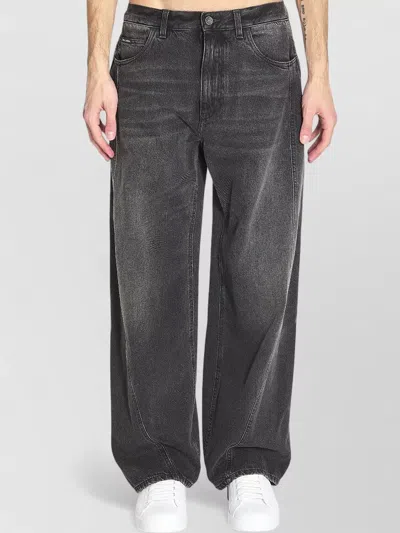 Dolce & Gabbana Denim Jeans Mid Rise Regular Fit In Gray