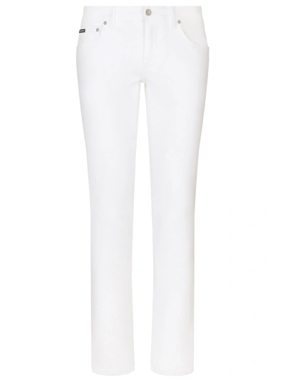 Dolce & Gabbana Jeans Skinny Stretch Bianco In Multicolor