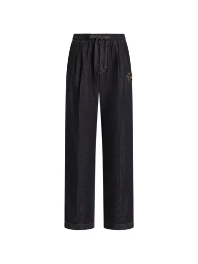 Dolce & Gabbana Jeans-jogginghose Mit Patch In Blue