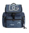 Dolce & Gabbana Stitched-logo Denim Backpack