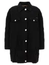Dolce & Gabbana Longline Distressed Denim Jacket With Chest Pockets In Black