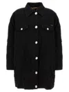 Dolce & Gabbana Longline Distressed Denim Jacket With Chest Pockets In Black