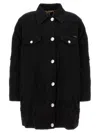 Dolce & Gabbana Longline Distressed Denim Jacket With Chest Pockets In Black