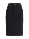 Dolce & Gabbana High-waisted Denim Midi Skirt With Back Pockets