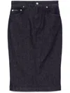 Dolce & Gabbana Navy Stretch Five Pocket Pencil Denim Midi Skirt
