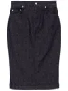 Dolce & Gabbana High-waisted Denim Midi Skirt With Back Pockets In Black