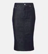 Dolce & Gabbana Denim Pencil Midi Skirt In Blue