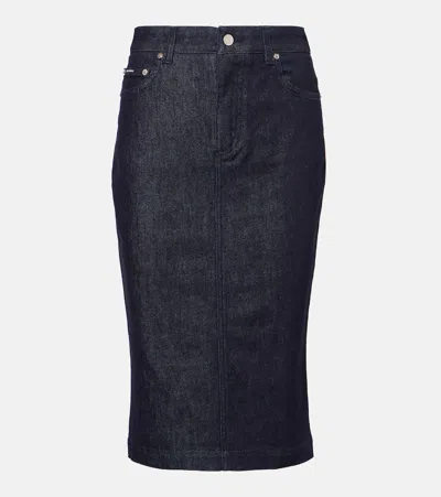 DOLCE & GABBANA DENIM MIDI SKIRT
