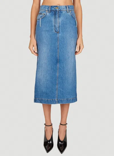 Dolce & Gabbana Denim Midi Skirt In Blue