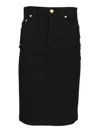 Dolce & Gabbana High-waisted Denim Midi Skirt With Back Pockets