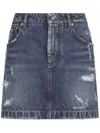 Dolce & Gabbana Distressed-finish Denim Miniskirt