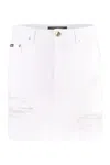 Dolce & Gabbana Distressed-finish Denim Miniskirt