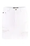Dolce & Gabbana Distressed-finish Denim Miniskirt