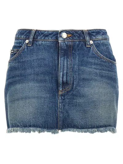 Dolce & Gabbana Denim Mini Skirt In Blue