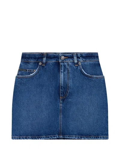 Dolce & Gabbana Denim Mini Skirt In Blue
