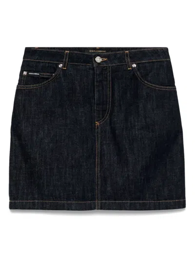Dolce & Gabbana Denim Mini Skirt In Blau