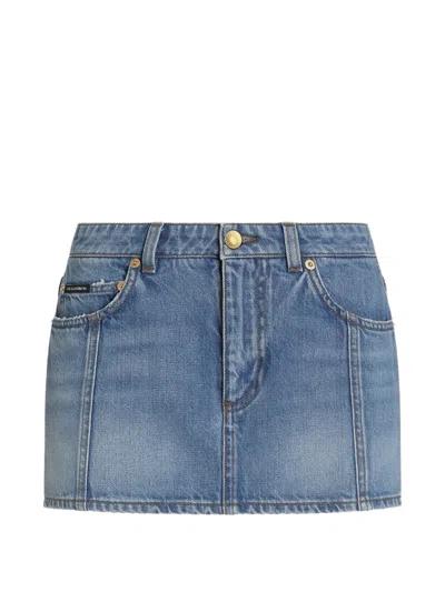 Dolce & Gabbana Denim Mini Skirt In Blue