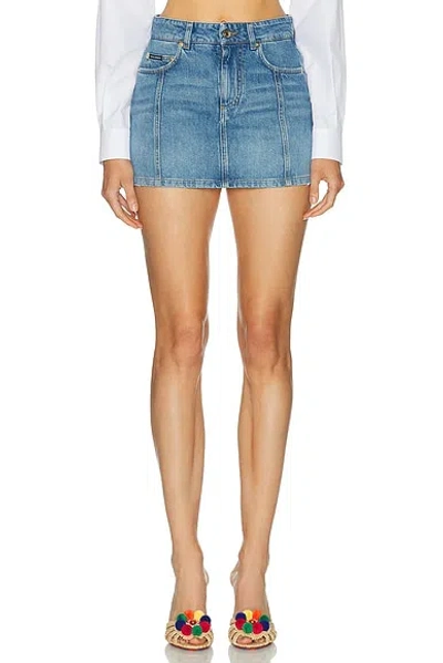 Dolce & Gabbana Denim Mini Skirt In Blue