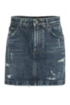Dolce & Gabbana Denim Mini Skirt In Navy