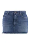 Dolce & Gabbana Denim Mini Skirt In Navy