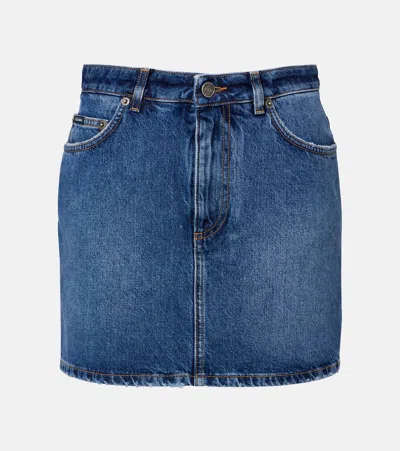 Dolce & Gabbana Denim Miniskirt In Blue