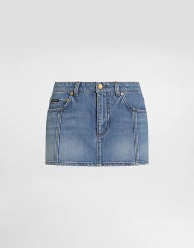 Dolce & Gabbana Denim Miniskirt In Multi