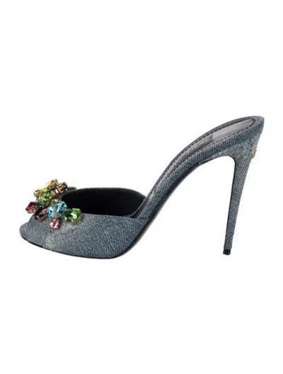 Pre-owned Dolce & Gabbana Denim Mules In Blue