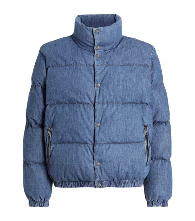 Dolce & Gabbana Denim Padded Jacket In Blue