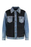 Dolce & Gabbana Blue Cotton Elastan Polyamide Polyester Jacket In Multi