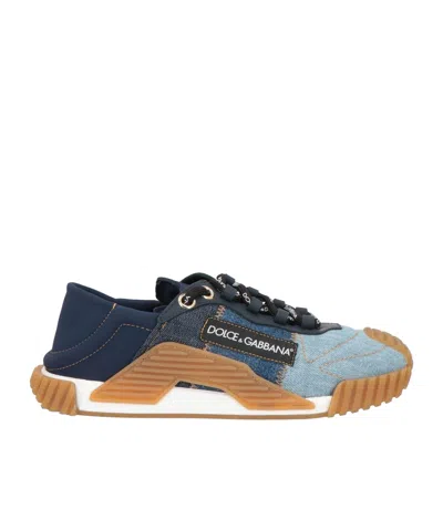 Dolce & Gabbana Denim Panel Sneakers In Multi