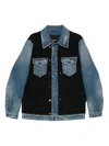Dolce & Gabbana Denim-panelled Corduroy Jacket In Blue