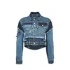 Dolce & Gabbana Denim Patchwork Jacket Women In Blue