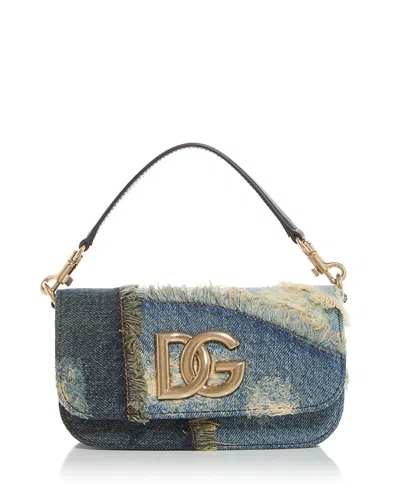 Dolce & Gabbana Dolce&gabbana 3.5 Patchwork Denim Shoulder Bag In Denim Blue