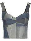 Dolce & Gabbana Patchwork Denim Corset In Blue