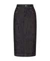 Dolce & Gabbana Denim Pencil Midi Skirt In Black