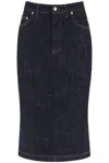 Dolce & Gabbana Longuette Pencil Skirt In Cotton Denim In Blue