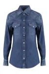 Dolce & Gabbana Denim Shirt With Chest Pockets And Contrast Stitching