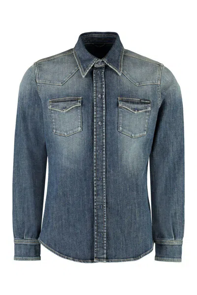 Dolce & Gabbana Denim Shirt In Varianteabbinata