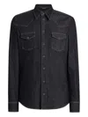 Dolce & Gabbana Denim Western Shirt In Black