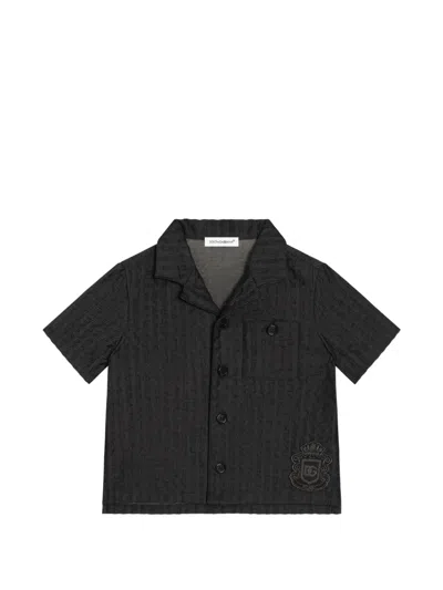 Dolce & Gabbana Babies' Denim Shirt In Black