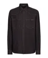 Dolce & Gabbana Denim Shirt Collar Button-down In Black