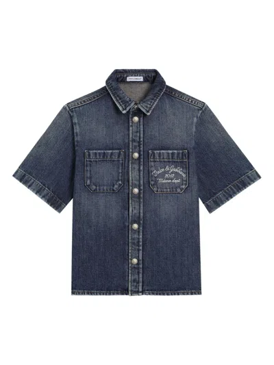 Dolce & Gabbana Kids' Denim Shirt In Blue