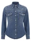 Dolce & Gabbana Used-effect Cotton Denim Shirt In Blue