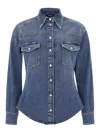 Dolce & Gabbana Denim Cotton Shirt With Chest Pockets In Blue