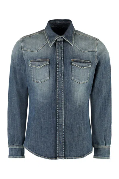 Dolce & Gabbana Denim Shirt In Blue