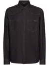 Dolce & Gabbana Denim Shirt Collar Button-down In Blue